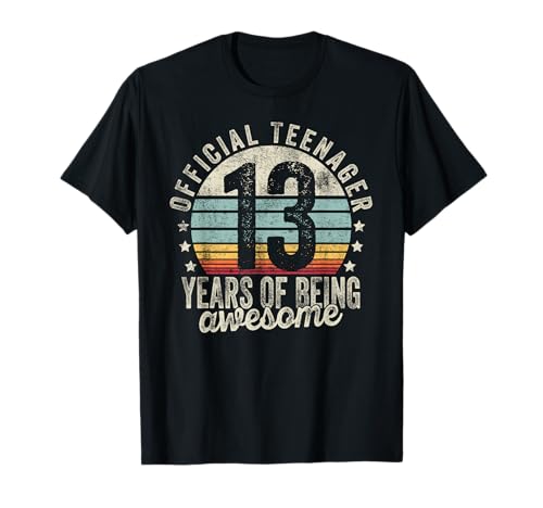 13th Birthday Gifts 13 Year Old Boys Girls Official Teenager Camiseta