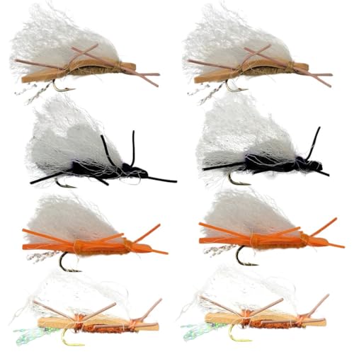 12 Pack Chubby Chernobyl Ant Hopper Fly Variety Pack Fly Fishing Hopper Dropper Flies - 4 Colors Brown