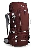 MOUNTAINTOP 60L Trekkingrucksack Wanderrucksack Reiserucksack Outdoor Rucksack mit Regenhülle Großer Rucksack für Damen Herren