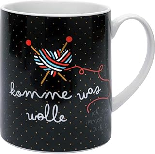 H:)PPY life 46733 XL filiżanka z sentencją Komme was wełna, porcelana, 60 cl