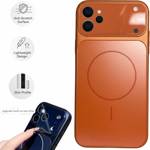 Image of for iPhone 11 |Convert to 17 pro /17 Pro Max Style Premium Back Glass Magsafe Wireless Charge Converter Cover Magnetic Case for iPhone 11 |Convert to 17 pro /17 Pro Max (Orange)