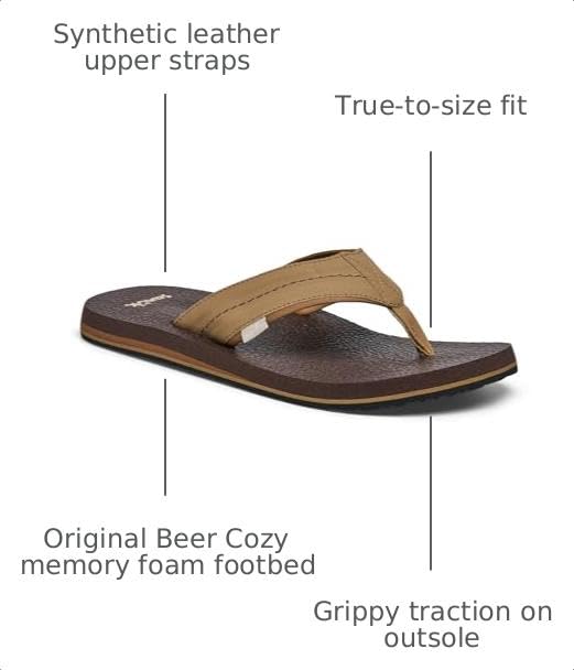 Image of Sanuk Beer Cozy IV Mens Flip Flops - Memory Foam Beach Sandals
