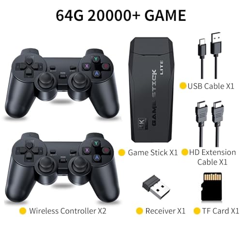 Wireless Retro Handheld Game Console, Built-in 20,000+ Plug-and-Play Retro Video Games, with 18 Classic Simulators, 4K HD HDMI Output and Dual 2.4G Wireless Controller, Easter Birthday Gift - Image 6