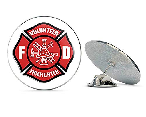 Red Volunteer Firefighter Maltese Cross (fire Fighter Fireman) Metal 0.75