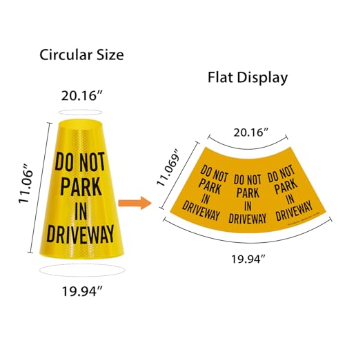 Image of SmartSign inchDo Not Park in Driveway inch Bright Reflective Cone Message Sleeve, [Cone Not Included]