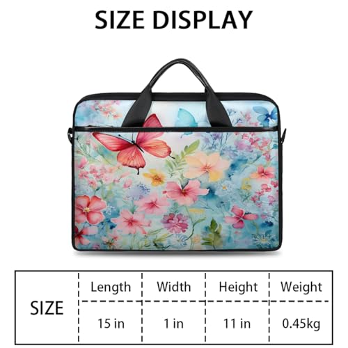 Bolso para portátil flores acuarela mariposa 15" miniatura 2