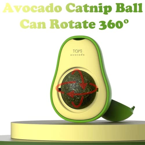 Aguacate con Hierba gatera Juguete para Gatos - Bola de Menta gatuna giratoria - Aguacate