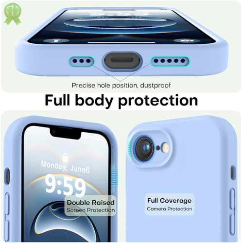 Image of LOVE 3000 Designed for iPhone 16e /17e Case, Premium Silicone with [Soft Anti-Scratch Microfiber Lining] Shockproof Protective Phone Case for Men Women Girls 6.1 inch, Light Blue