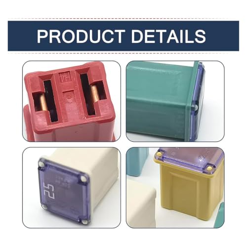 Kit de 6 fusibles Jcase, perfil alto, tipo enchufable para camiones y automóviles (20 A, 25 A, 30 A, 40 A, 50 A, 60 A) miniatura 6