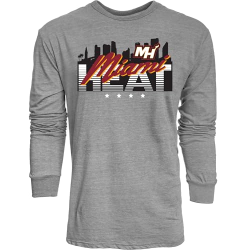 Miami Heat NBA Officially Licensed Tri-Blend Long Sleeve T-Shirt Flyline, Large