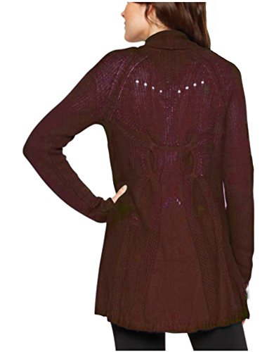 Matty M Women's Wool Blend Crochet Open Front Cardigan Sweater2