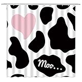 AYDSMYD Cow Print Shower Curtain Black White Milk Cow Cowhide Creative Fabric Bathroom Curtains Deco