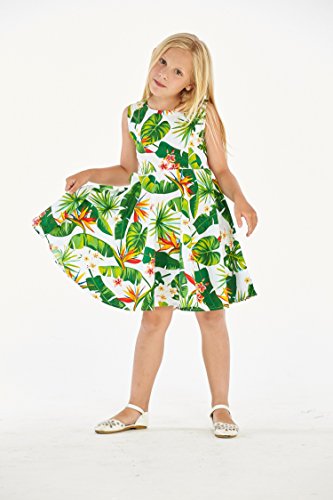 Girl Hawaiian Vintage Fit and Flare Dress in Vintage Tropical Toile4