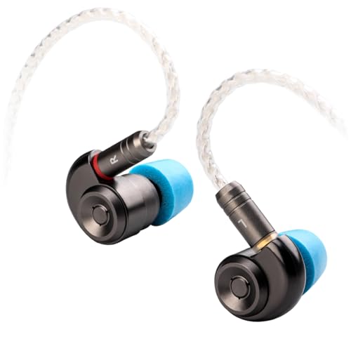 TINHIFI T2 MKIII Wired Earphones, Unique 10MM+6MM 2DD Diaphragm Dynamic Driver HiFi IEMs with Detachable MMCX Cable,Ideal for DJs Music Lovers Audiophiles and Gaming Gun Color No Mic