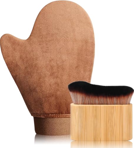 2 in 1 Streakless Tanning Mitt and Brush Applicator