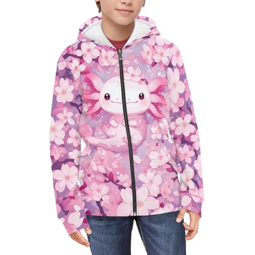 Image of Unisex Zipper Sweatshirt Boys Girls Hooded with 2 Pocket Pullover Hoodies for 6-16Y Kids