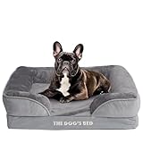 The Dog’s Bed, Orthopedic Standard Foam Waterproof Dog Bed with Standard Support, Medium Silver Grey Plush, Waterproof, Supportive Dog Bed with Replaceable Covers, Veterinary Approved