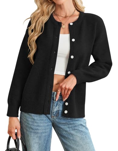 Black Cardigans for Women Open Front Long Sleeve Fall Outerwear Black S - image 2