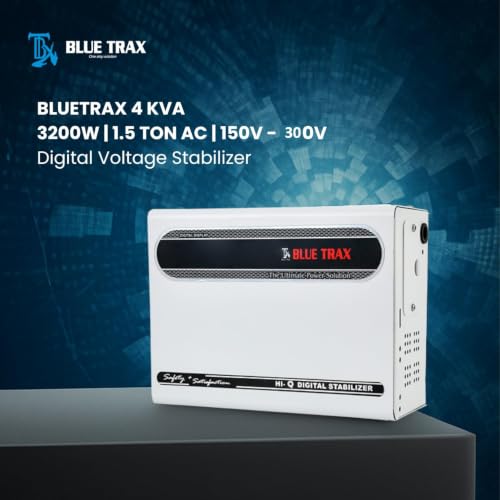 Image of BLUETRAX 4 KVA 3200W Voltage Stabilizer | 165V-300V | Copper Automatic Hanging Digital Multipurpose | For All Inverter & Non-Inverter up to 1.5 Ton AC | ISI Certified | 10 Years Warranty