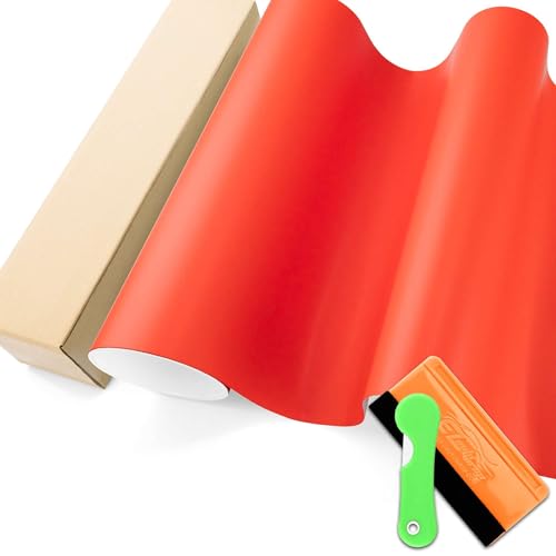 Film vinyle ultra mat pour voiture rouge thermoformable adhésif sans bulles 30x152