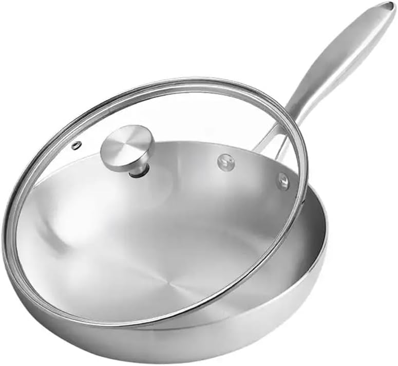 Miniatura 2 de Triply - Sartén de grado profesional, sartén de acero inoxidable, sartén con tapa (sartén de 10 pulgadas con tapa)