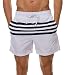 ChinFun Men's Swimsuit Swim Trunks Watershort Swimwear Stripes Board Shorts Bathing Suits Side Pockets