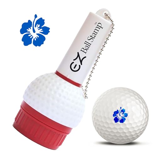 EZBallStamp Golf Ball Stamp Marker (Blue Hibiscus)