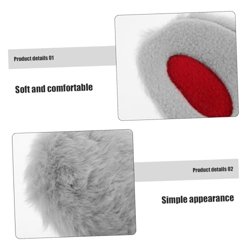 1pair Bandless Plush Ear Warmers for Soft Fleece Ear Covers for Men Women Boys and Girls Grey Outdoor Cold Weather3