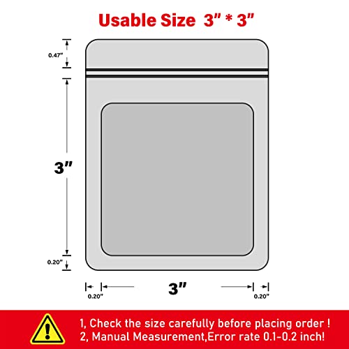 Eonjoe S-XA192 100-Pack Mylar Bags Resealable Sealable Holographic Zip Bag Jewelry Candy Sample Product Small Bussiness Packaging Supplies 3×3 Inch,Black thumb #1