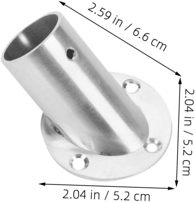 Stainless Steel Closet Rod Brackets 4pcs, Silver Corner Flange Holders