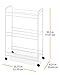 Whitmor Slim Rolling Household Cart - White 30.50 x 9.25 x 20.75
