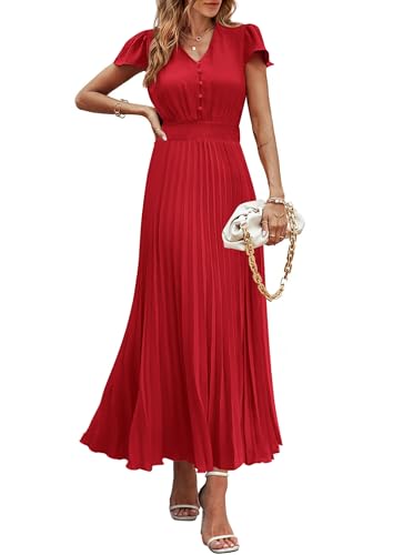 PRETTYGARDEN Women's Summer Maxi Dresses 2026 Trendy Casual Button V