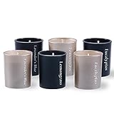 Fragancia: nuestras velas ofrecen hermosas y calmante fragancias de citronela, azul lavanda y eucalipto (dos unidades de cada variedad), que también tienen propiedades antimosquitos. Tiempo de combustión: 100 horas.