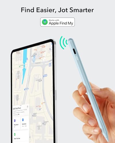 Image of ESR Geo Digital iPad Pencil Findmy Compatible with Apple iPad 2018-2026,with Easy Shortcuts for Apple iPad A16 /10 /9 /8 & Air 13 /11 & Pro 12.9 /13 /11 & Mini 7 /6 /5,Blue(No Wireless Charging)