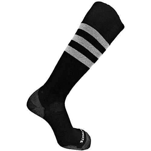 Ultimate Socks Mens Snowboard Ski Merino Wool Warm Socks Black/Grey Large 9-11.5 #TOP2