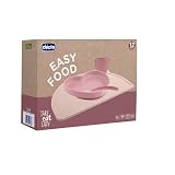 Chicco Set Pappa in Silicone Easy Food 12m+ | Set Svezzamento 4 Pezzi con Piatto Ventosa Antiscivolo, Tovaglietta, Mini Tazza con Bordo Inclinato e Cucchiaio Morbido | 100% Silicone Senza BPA