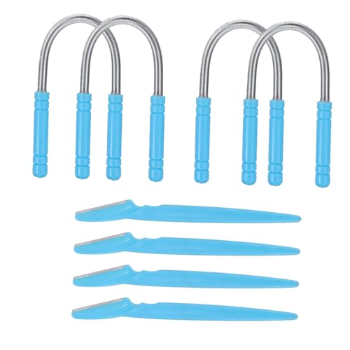 Beaupretty 8pcs Facial Hair Removal and Eyebrow Trimmer Set Precision Eyebrow Razors with Safety Covers for Women Painless Facial Hair Removal Tool