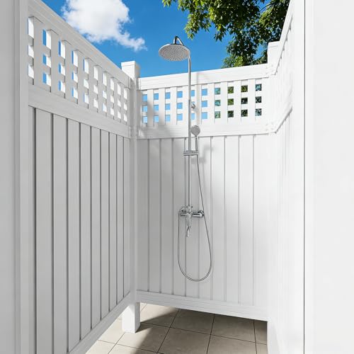 Outdoor Shower Enclosure, Rust-Proof Engineering Grade PVC Privacy Shower Station, Outdoor Shower Easy DIY Assembly for Pool, Beach, Backyard,81\'\' H x 46\'\' W x 46\'\', (Not included shower)