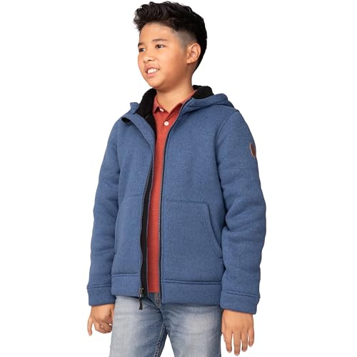 Free Country Boys Fleece Jacket Hoodie Warm Sherpa Lined Zip Sweatshirt Kids Outwear Winter Jackets for Boys - Coyote2