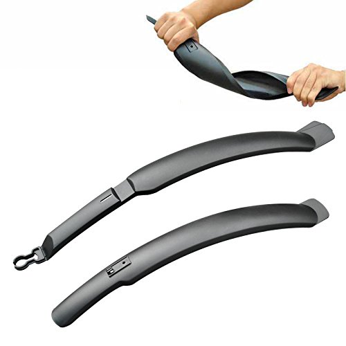 Garde-Boue de vélo, Garde-Boue de vélo électrique, Ensemble de Garde-Boue en Plastique PVC Flexible pour Garde-Boue Avant/arrière de vélo, vélo de Route, VTT (Noir)