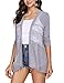 Produktbild NC Damen Cardigan Lang Bolero Leichte Strickjacke 3/4 Ärmel Chiffon Open Front Bolerojacke Beachwear Cover Up Tops Damenjacke Elegant Casual Hellgrau M