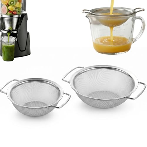 18/8 Steel Fine Mesh Strainer for Juicing, 2 Sizes Juice Strainer(4&5 Inch)