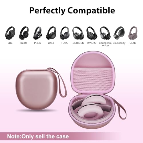 Image of Headphone Case Compatible with JBL /Beats /BERIBES /Jlab /Picun /TOZO /KVIDIO /Soundcore Anker /Skullcandy Noise Cancelling Over-Ear Headphones, Pearl Pink