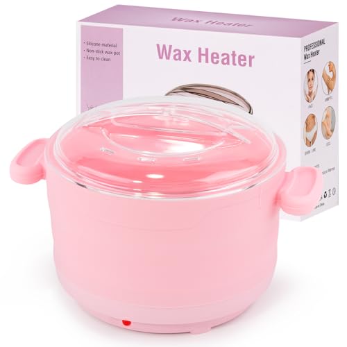 Silicone Wax Warmer for Hair Removal, Foldable Hot Wax Melter Machine for Hard and Soft Wax Beads, 18.6oz Electric Waxing Kit Fast Heating Silicone Pot for Full Body, Legs, Face, Eyebrows & Bikini