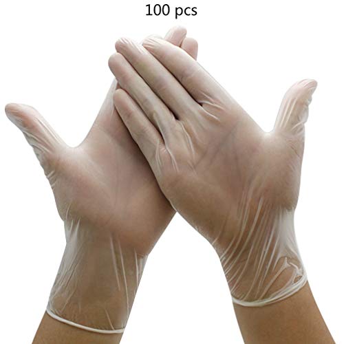 100 Pcs Guante de Nitrilo Guantes Desechables Disponibles Guantes Libres de Látex Guantes de Grado Alimenticio Higiénicos Seguridad Servicios de Alimento Limpieza Guantes en Caja (M)