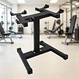 Supporto multifunzione per manubri in tubi d'acciaio, supporto per manubri regolabile con base a forma di H, portata di 136 kg