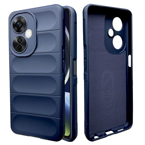 Image of A rtistque Liquid Silicone Stripes Back Cover Case for OnePlus Nord CE 3 Lite 5G | with Camera Protection | with Inner Fabric | Anti Slip Grip | AirBag Case - Blue