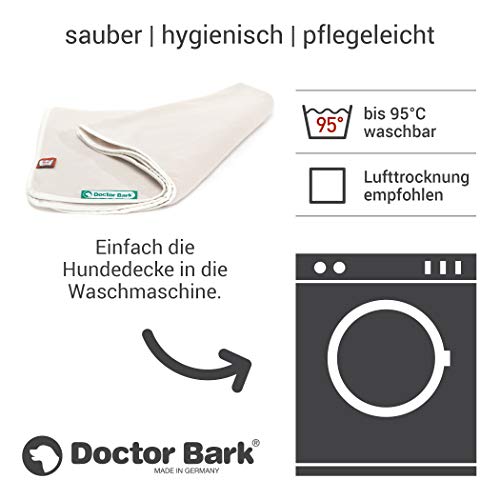 Doctor Bark | kuschelige Hundedecke waschbar bis 95°C, hygienische, weiche Fleecedecke für Sofa und Hundebett, Flauschige Haustierdecke - Made in Germany (XL - 140x100 cm/Hellbeige)