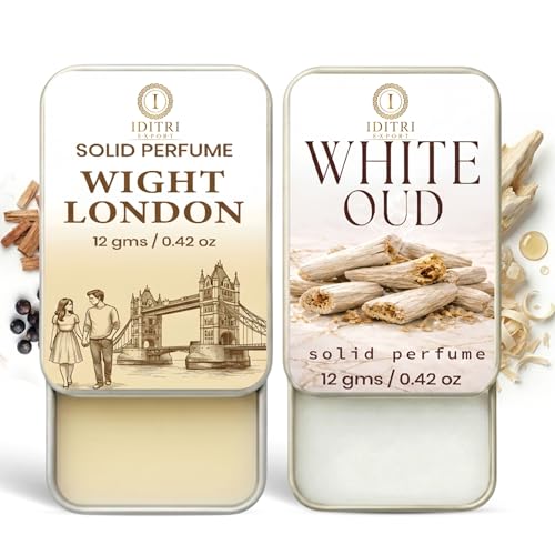 Image of IDITRI EXPORT Solid Perfume |wight london&White Oud Alcohol Free Wax Perfume Balm, Long Lasting | Pocket Tin 12g, Pack Of 2| Non Greasy Smooth Glide, Travel Friendly Unisex Gifts He Or Her