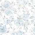 Heroad Blue Floral Wallpaper Peel and Stick Wallpaper Flower Contact Paper Rose Removable Self-Adhesive Wall Paper for Cabinets Bedroom Bathroom Stick on Walls Papel Tapiz para Pared 17.3''x78.7''